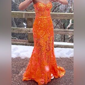 Ellie Wilde Orange Prom Dress !